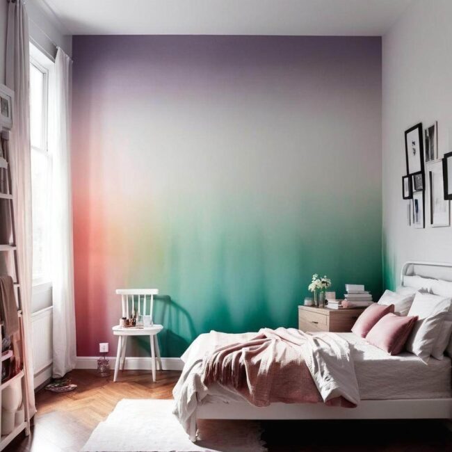 Ombre na ścianie szarobiałe